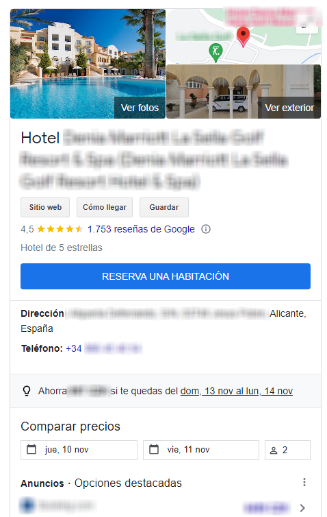 buscador de hoteles en google